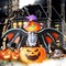 8FT Width Halloween Inflatable Bat Outdoor Decorations with LED Lights (black,yellow,purple)